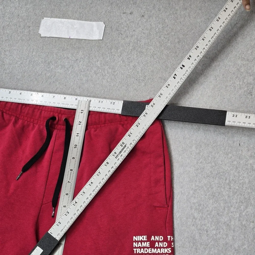 Jordan Men Activewear Shorts M Red Embroidered‎ Sweat Jumpman Wing Logo